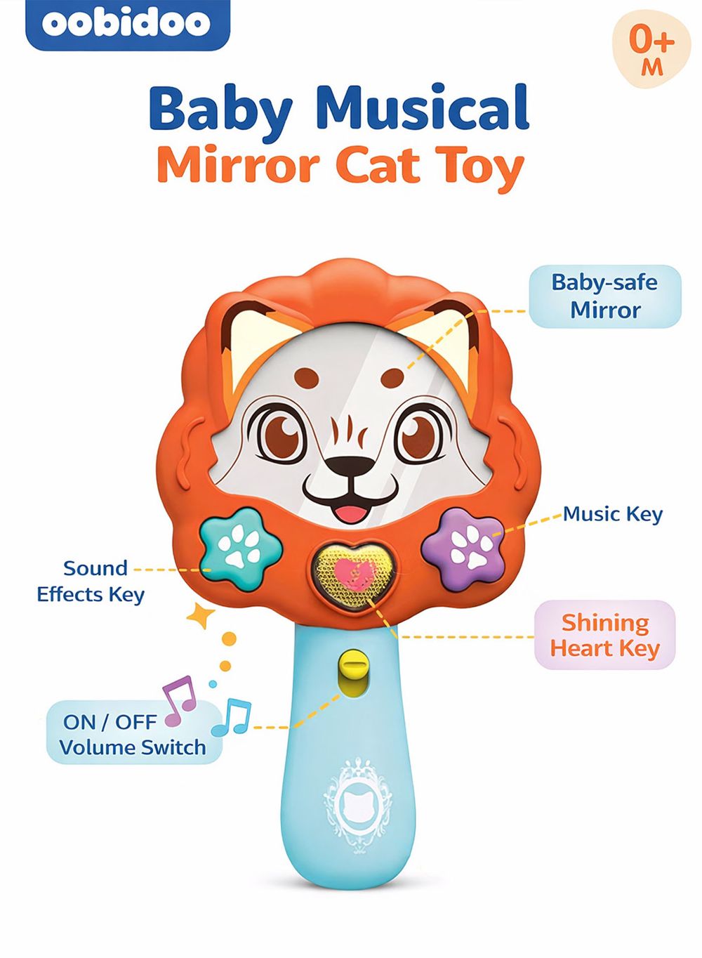 oobidoo - Baby Musical Mirror Cat Toy