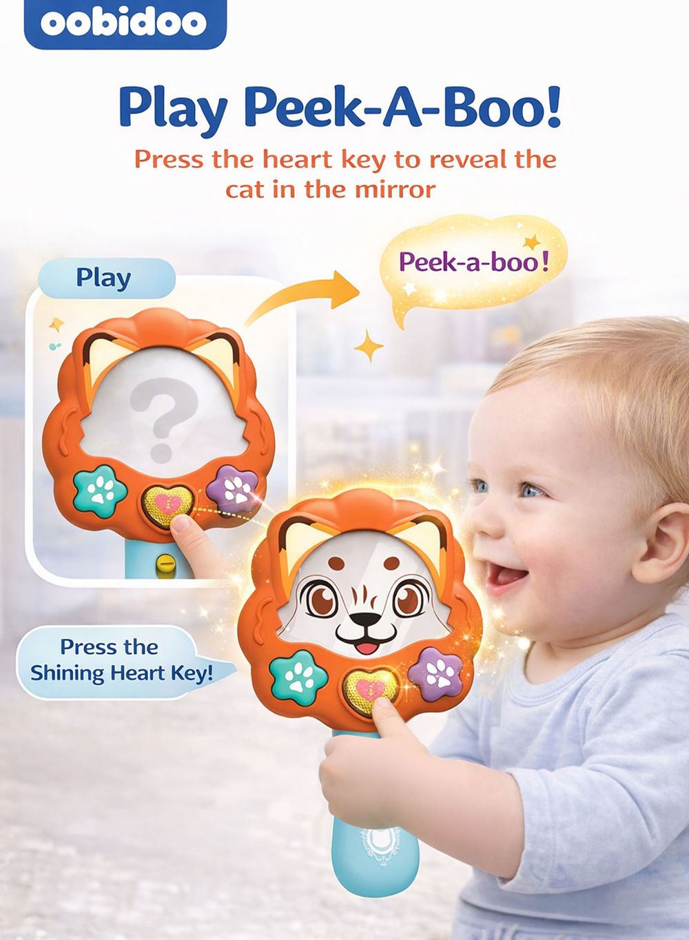 oobidoo - Baby Musical Mirror Cat Toy