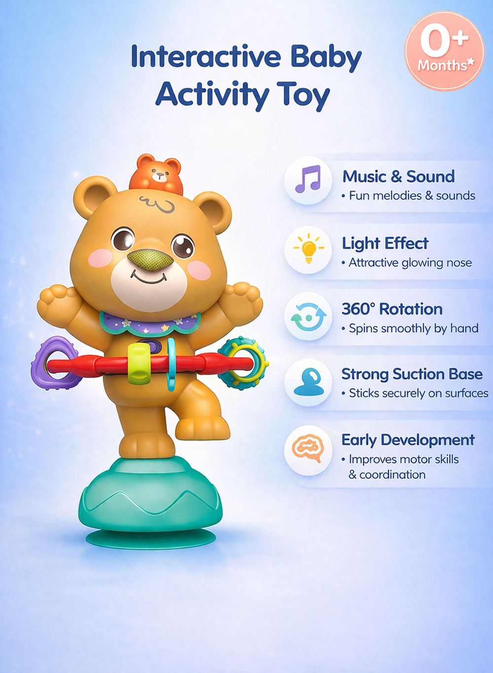 oobidoo - Baby Rotating Musical Toy Bear