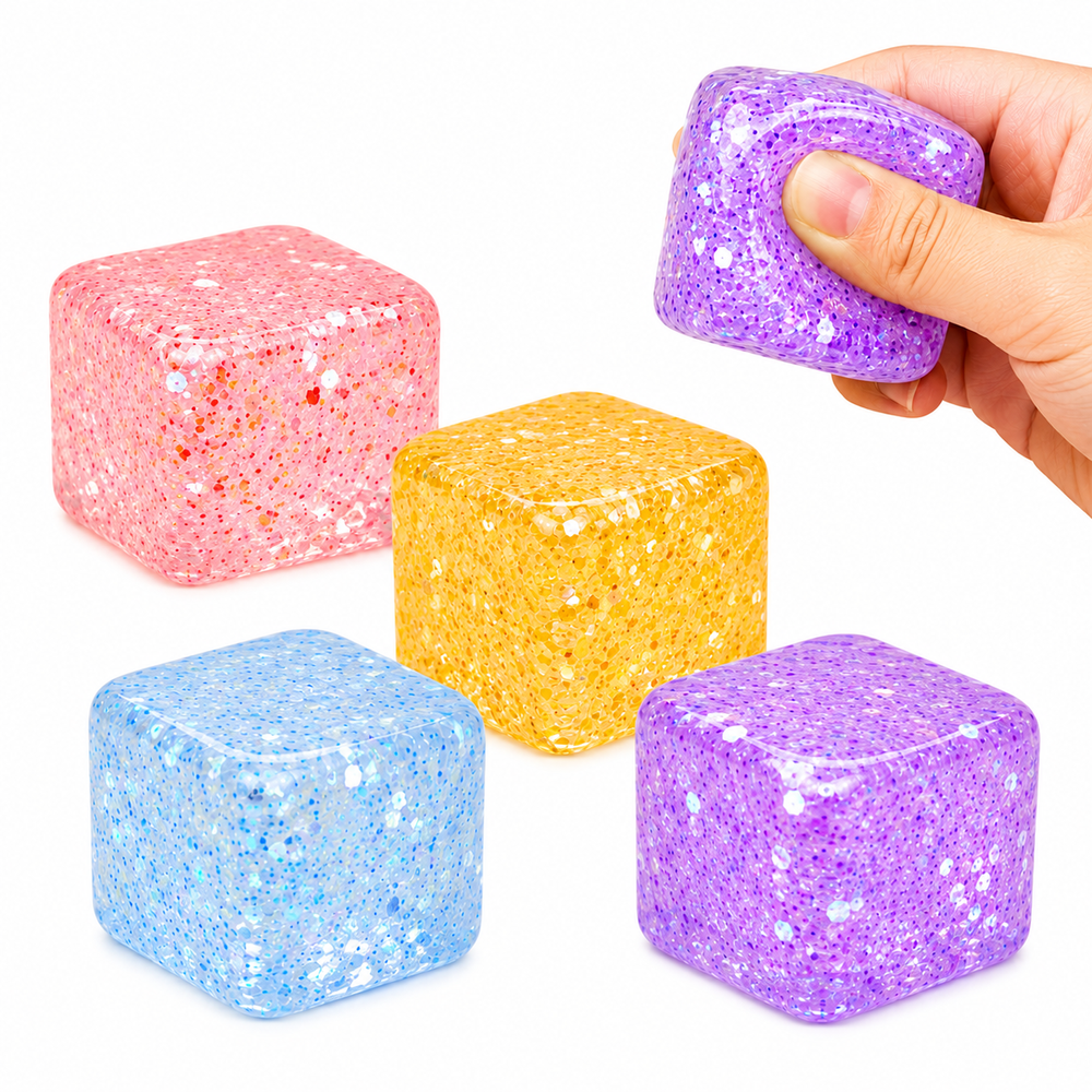 Squishy - Glitter Ice Cube Maltose - Color May Vary