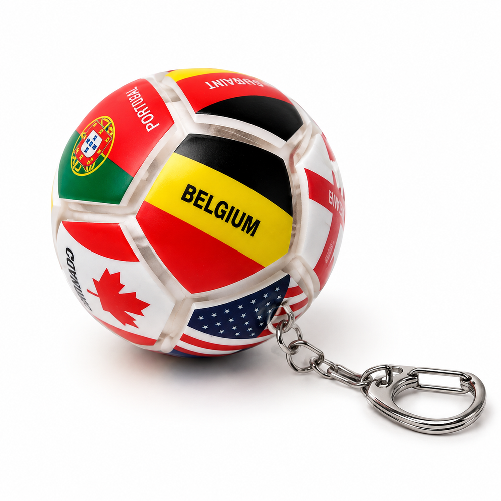 Squishy - World Cup National Flag Football Keychain - Style May Vary