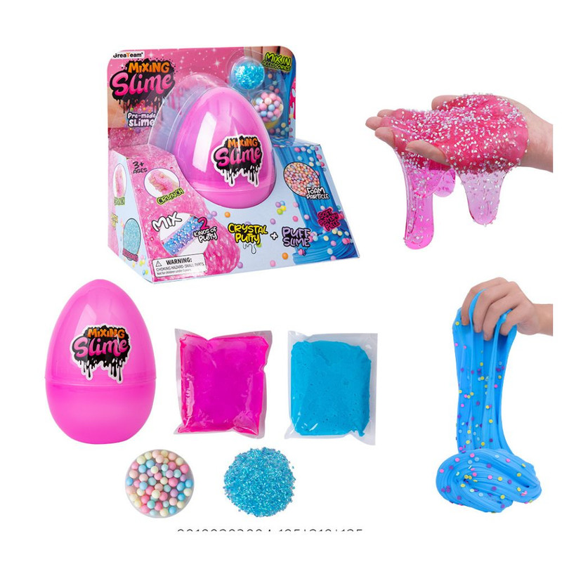 Greateam - Mixing Slime Egg Puff Slime & Crystal Putty Set - Multicolor