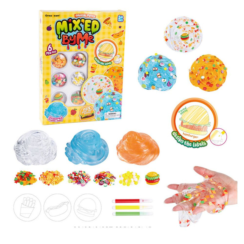 Greateam - Mixed By Me Crystal Putty Hamburger Edition DIY Slime Kit - Multicolor