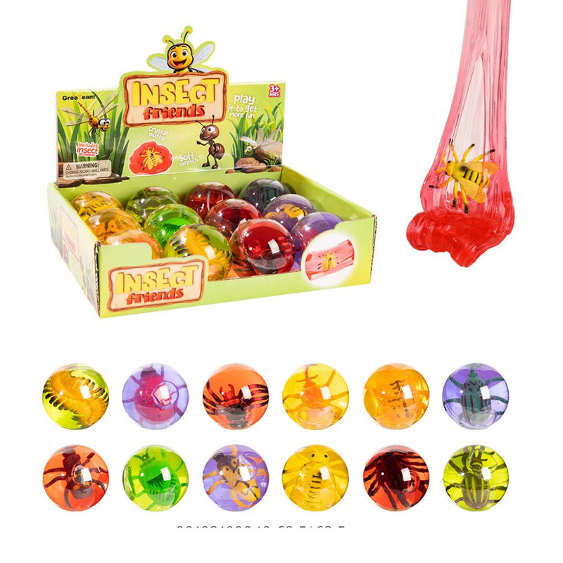 Greateam - Insect Friends Crystal Putty 12pc-Set 105g Each With Insect Toy - Multicolor