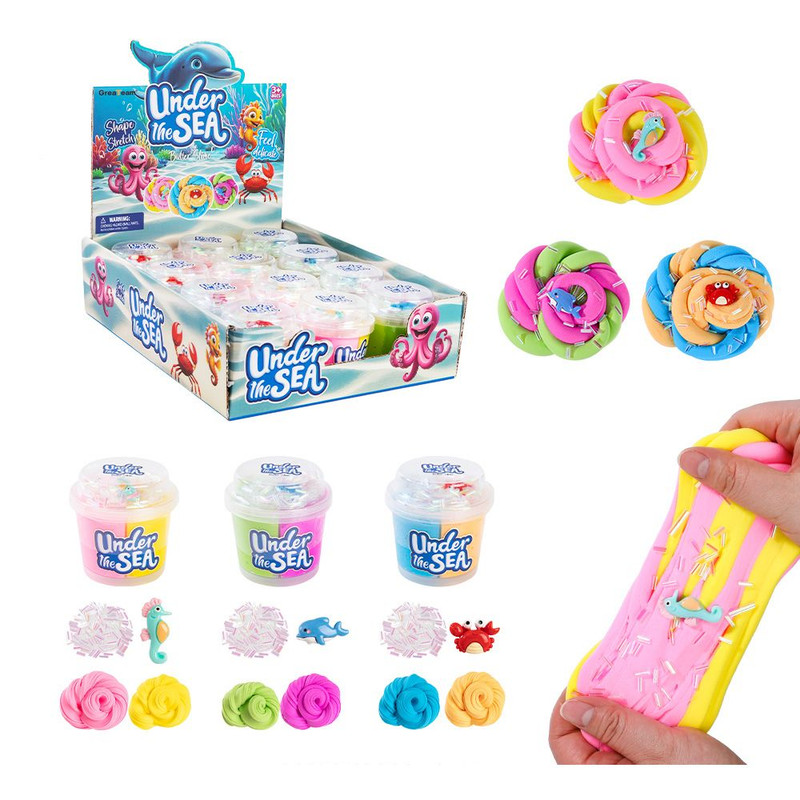 Greateam - Under The Sea Butter Slime 12pc-Set 44g Each With Marine Animal Figure - Multicolor