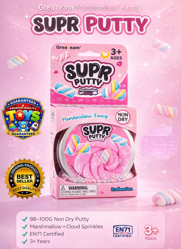 Greateam - Super Putty Marshmallow Fancy 98-100g Tin Box With Charm - Multicolor