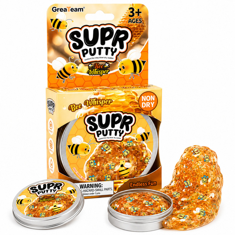 Greateam - Super Putty Bee Whisper 88-90g Tin Box With Bee Figure - Yellow