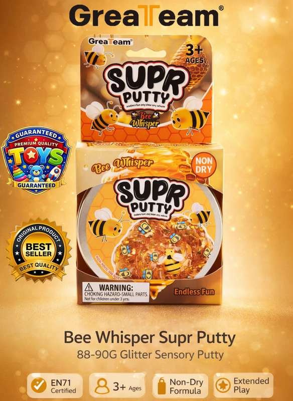 Greateam - Super Putty Bee Whisper 88-90g Tin Box With Bee Figure - Yellow