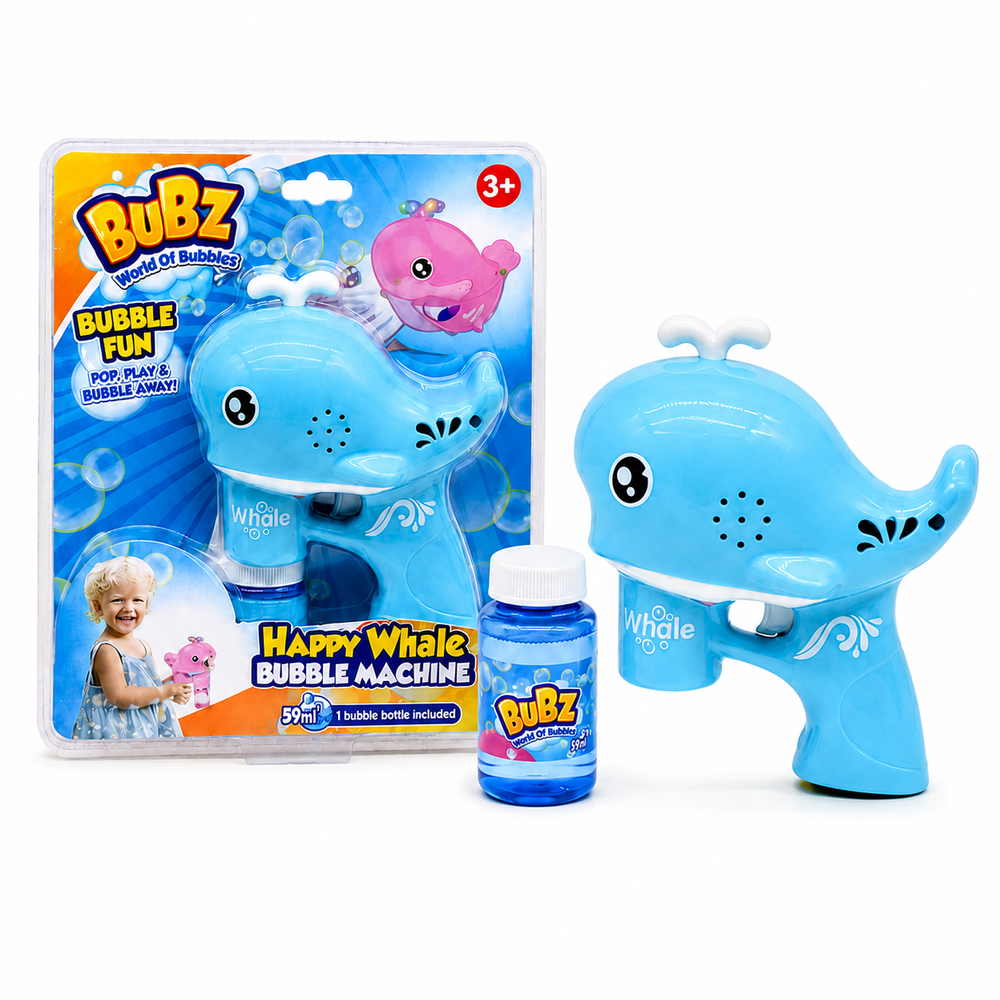 Bubz - Electric Whale Bubble Machine With Lights & Music - Blue