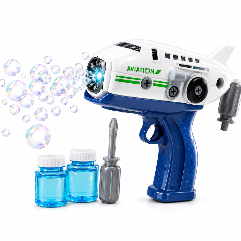 Bubz - DIY Electric Aircraft Bubble Gun Toy - Blue/White