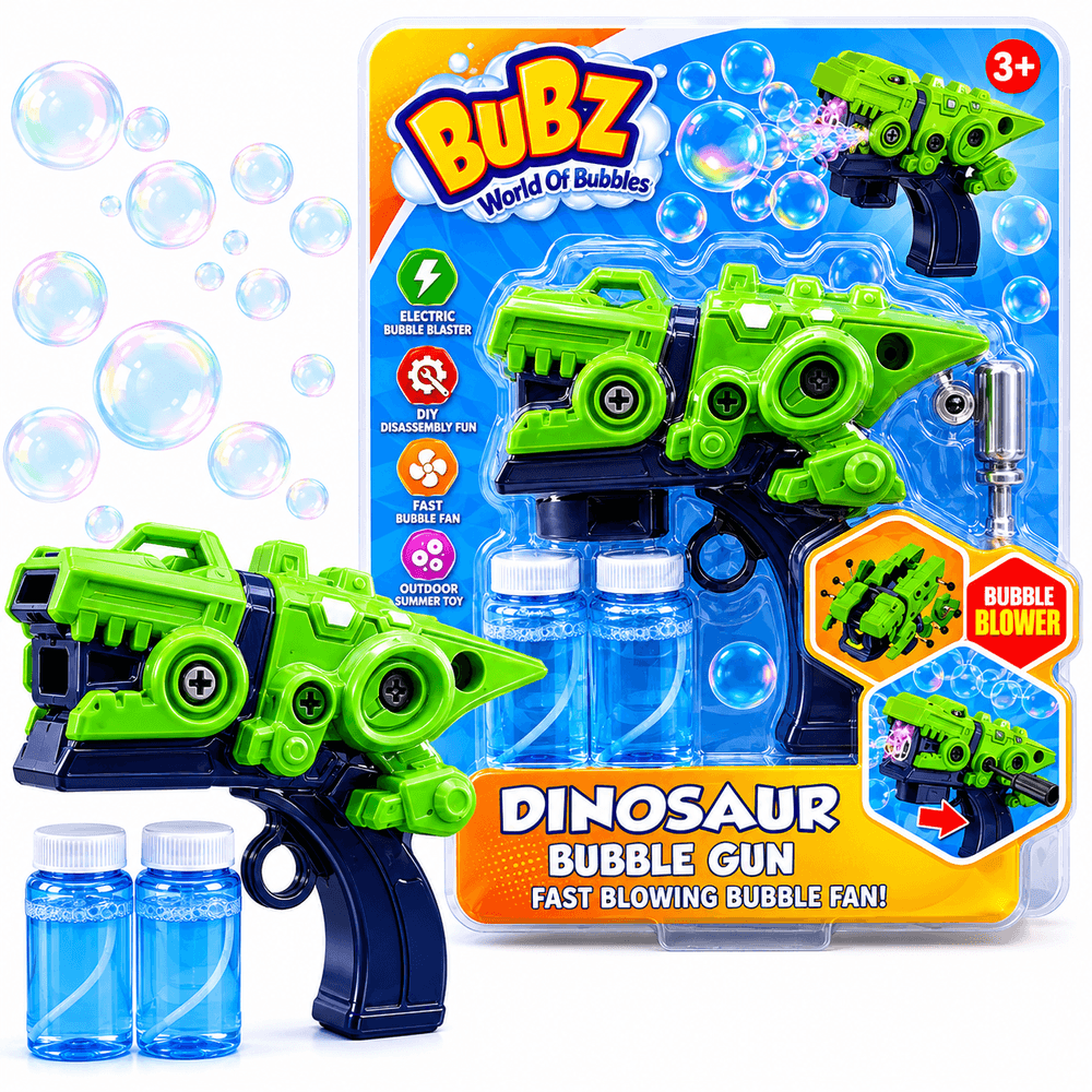 Bubz - DIY Electric Dinosaur Bubble Gun Toy - Green