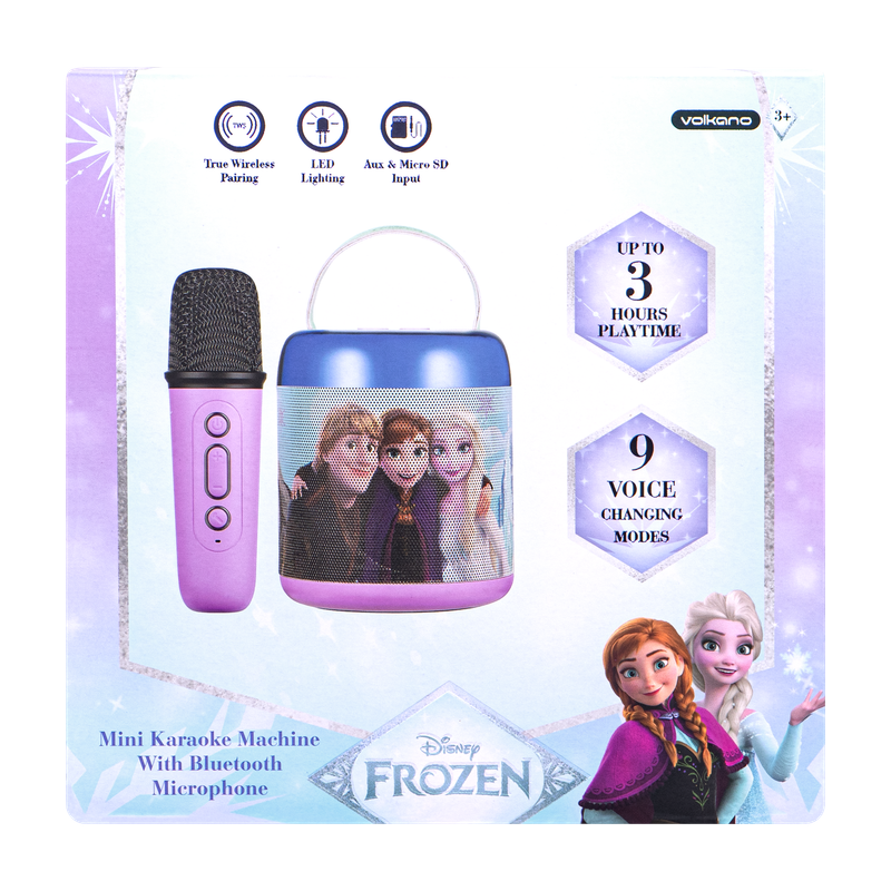 Volkano - Disney Frozen Karaoke Speaker With Bluetooth Microphone - Pink/Black