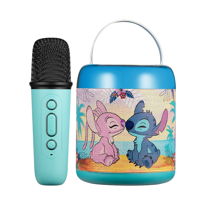 Volkano - Disney Stitch Karaoke Speaker With Bluetooth Microphone - Blue/Black