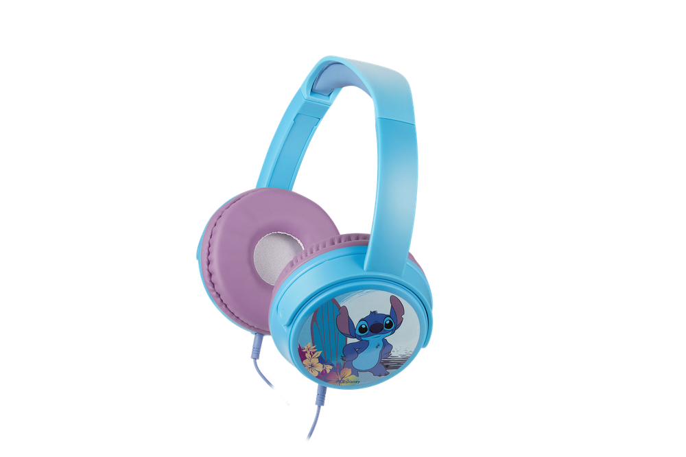 Volkano - Disney Stitch Auxiliary Headphones With 11 Stickers - Purple/Blue