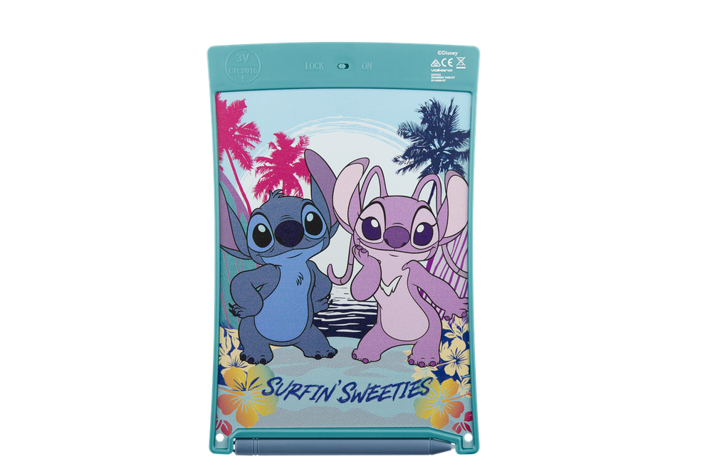 Volkano - Disney Stitch LCD Writing Pad With Stylus - Blue/Pink - 8.5-Inch
