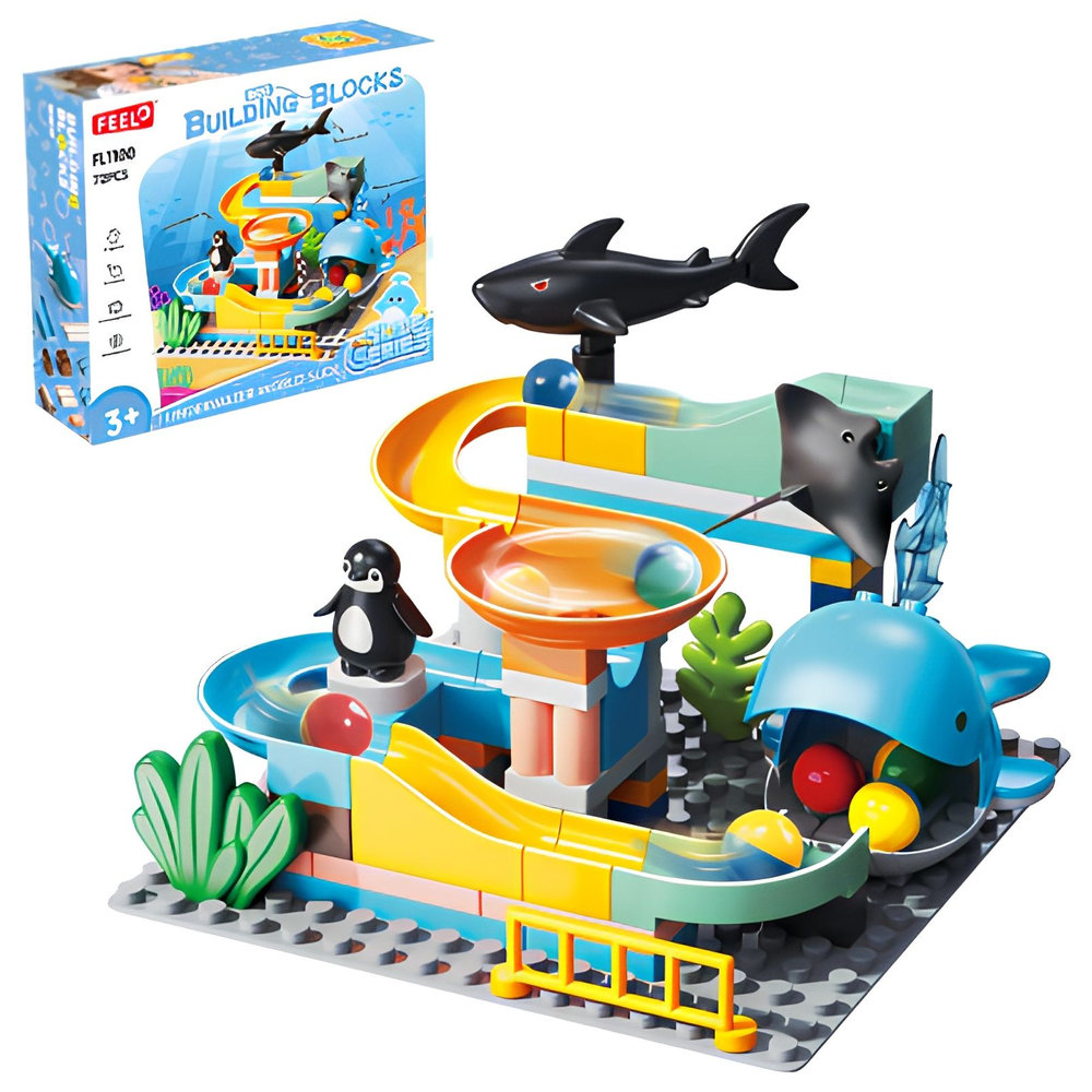 Feelo - Underwater World Slide Building Blocks Set - 72 Pcs