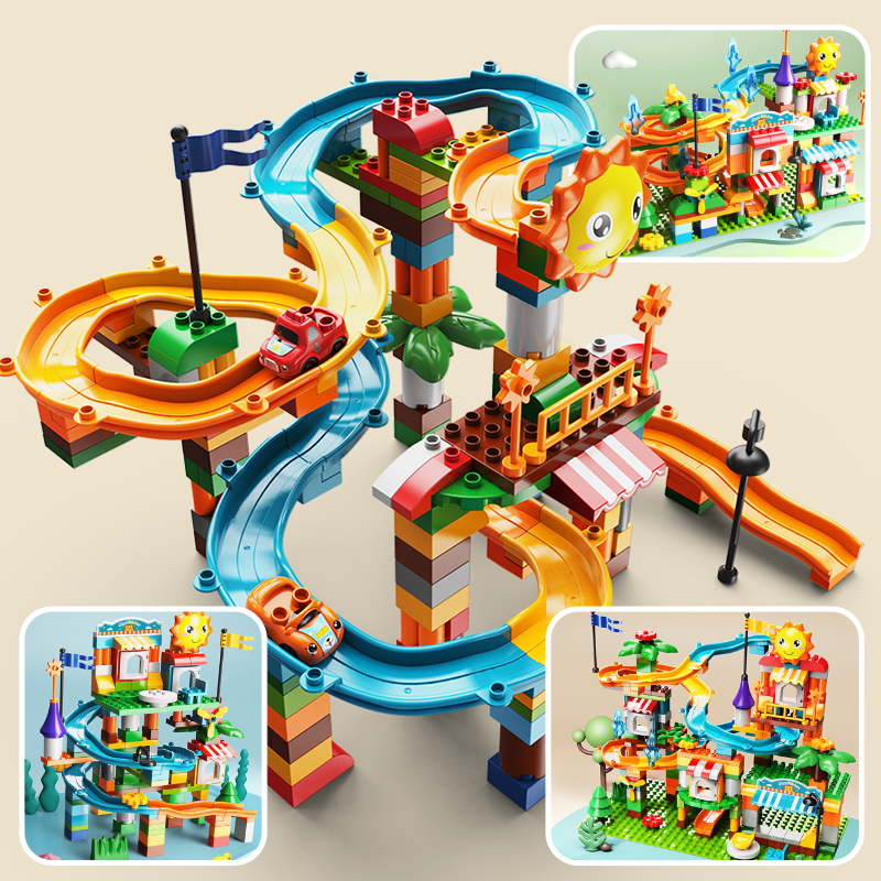 Feelo Slide Series Small Track Big Building Block Set - Multicolor - 211 Pcs