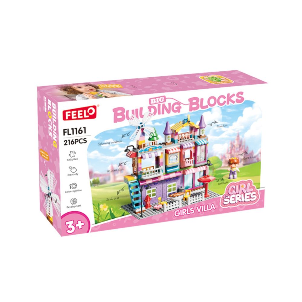 Feelo - Girls Villa Big Building Block Set - Multicolor - 216 Pcs