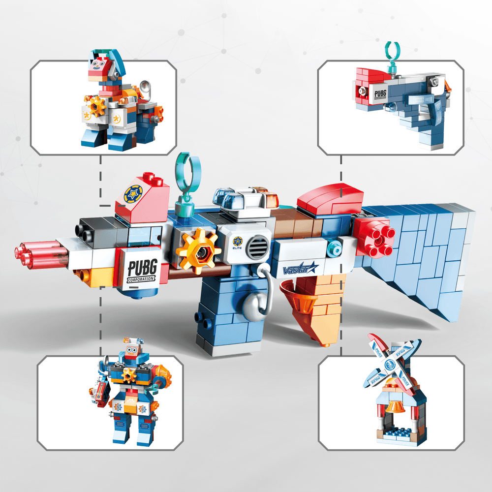 Feelo Changeable Combat Gun Big Building Block Set - Multicolor - 130 Pcs