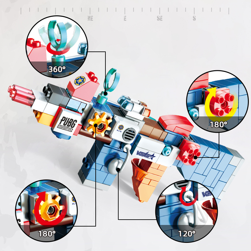 Feelo Changeable Combat Gun Big Building Block Set - Multicolor - 130 Pcs