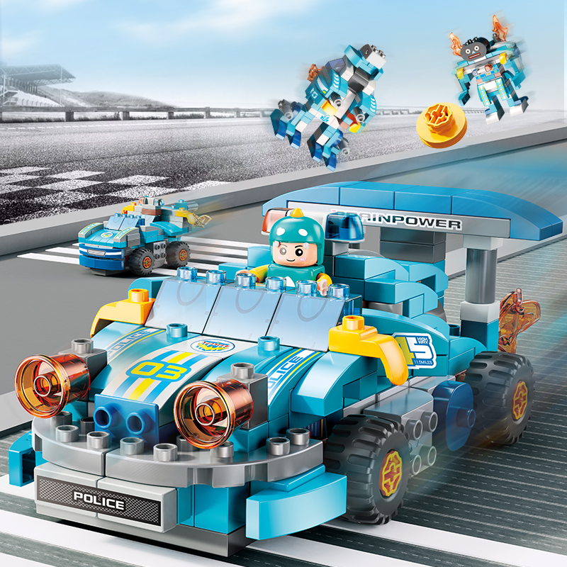 Feelo - Changeable Racing Big Building Block Set - Multicolor - 182 Pcs