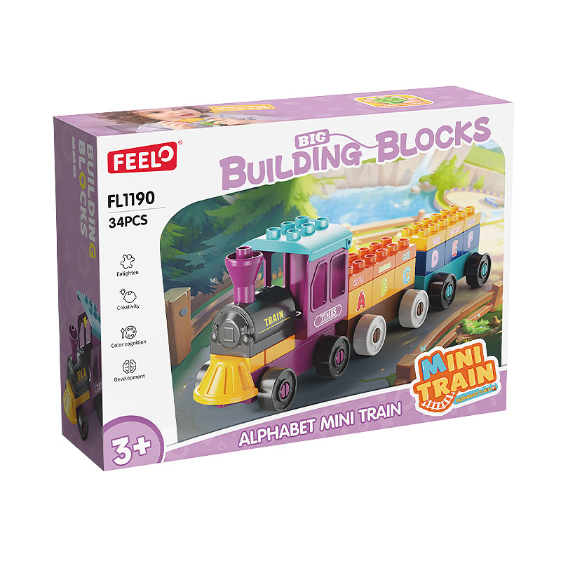 Feelo - Alphabet Mini Train Building Blocks Set - 34 Pcs