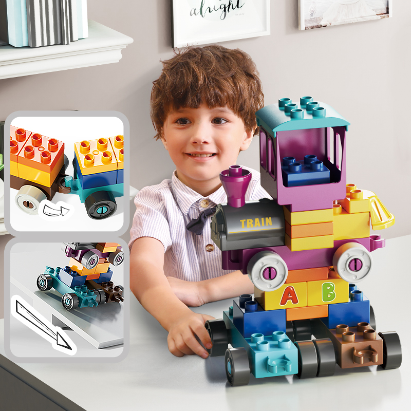 Feelo - Alphabet Mini Train Building Blocks Set - 34 Pcs