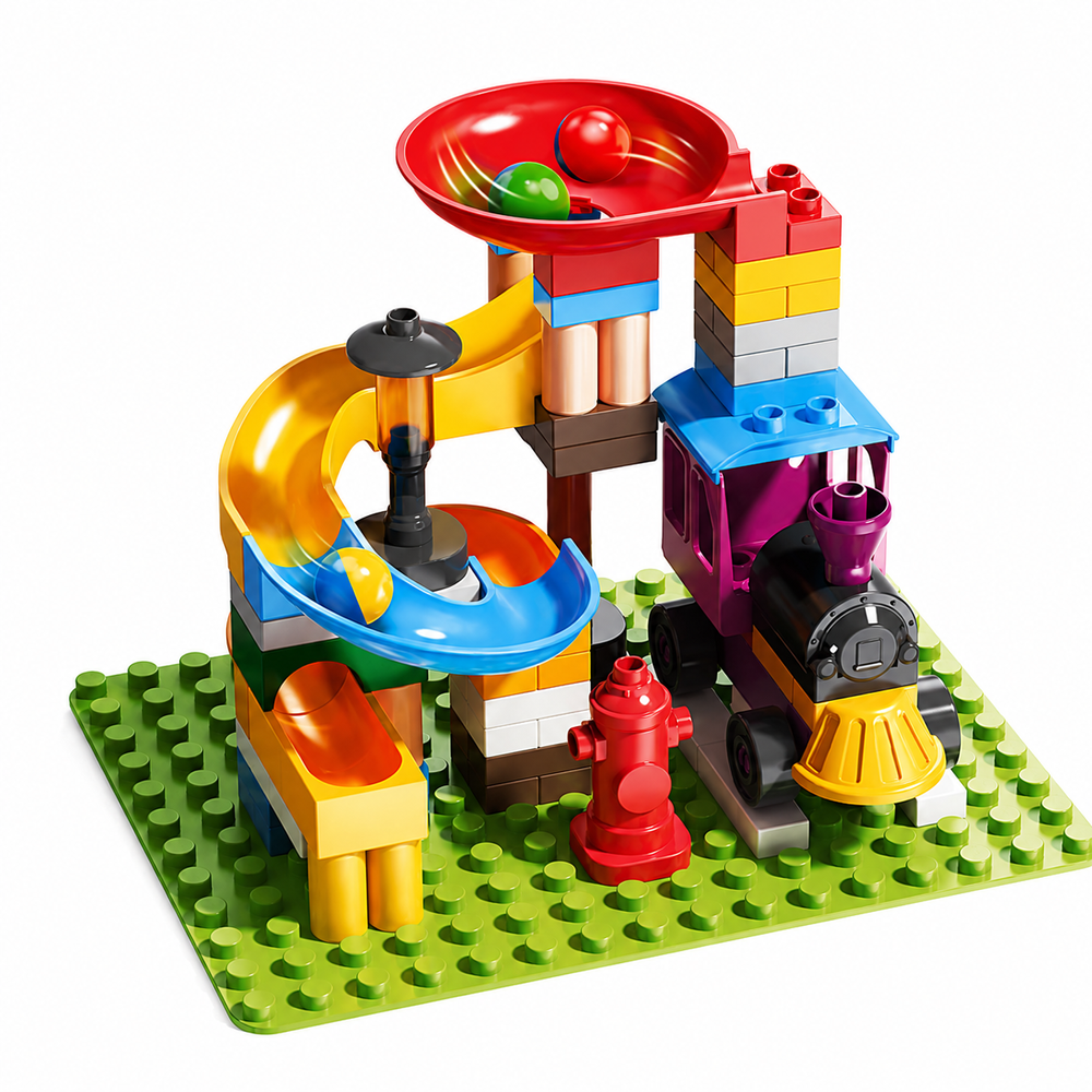 Feelo - Kids Fun Train Slide Building Blocks Set - 76 Pc Set
