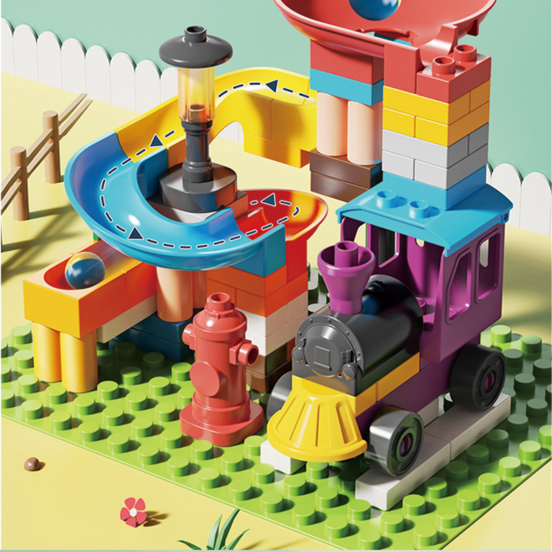 Feelo - Kids Fun Train Slide Building Blocks Set - 76 Pc Set