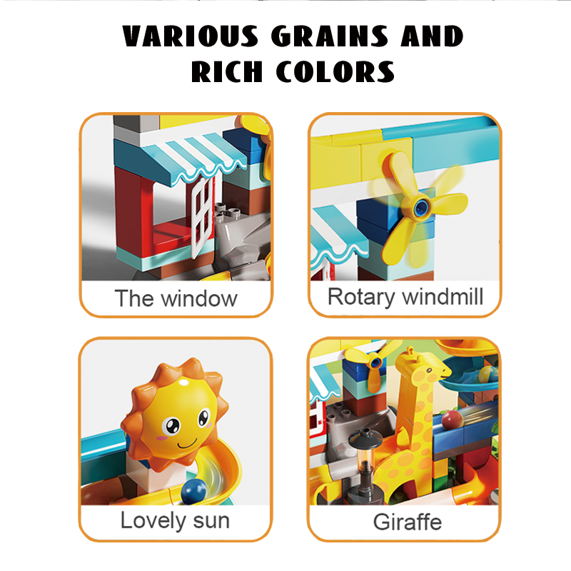 Feelo Giraffe Slide Big Building Block Set - Multicolor - 99 Pcs
