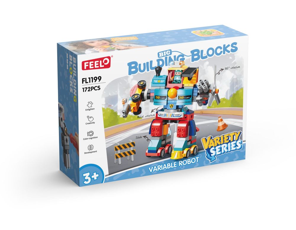 Feelo - Variable Robot Big Building Block Set - Multicolor - 172 Pcs