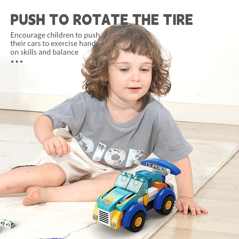 Feelo - City Racing Car Building Blocks Set - 64 Pcs