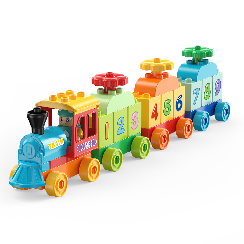 Feelo - Puddle Jumper Digital Number Train Big Building Block Set - Multicolor - 56 Pcs