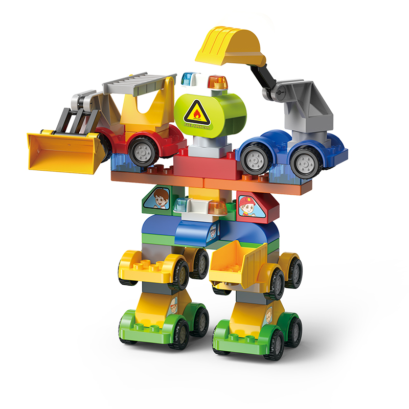 Feelo - 6-In-1 Autobots Big Building Block Set - Multicolor - 57 Pcs