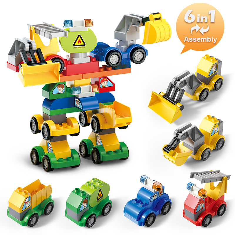 Feelo - 6-In-1 Autobots Big Building Block Set - Multicolor - 57 Pcs