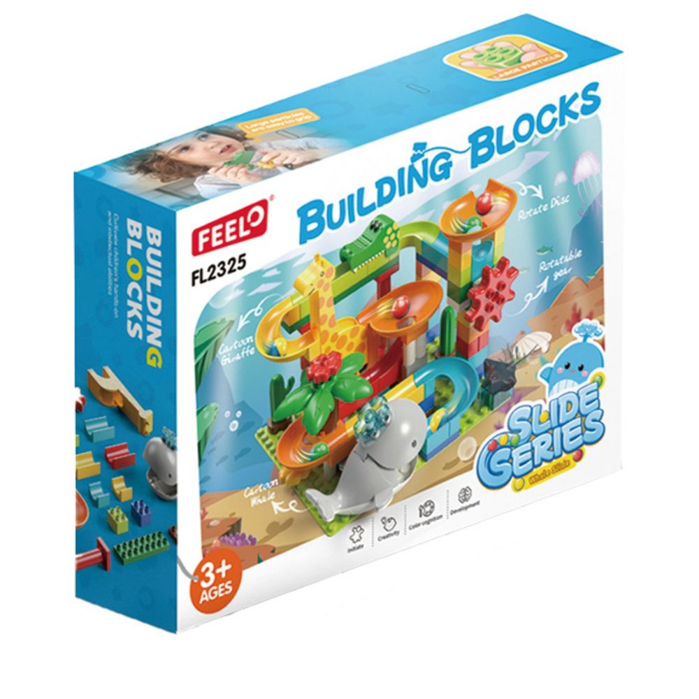 Feelo - Whale Slide Run Building Block Set - Multicolor - 97 Pcs