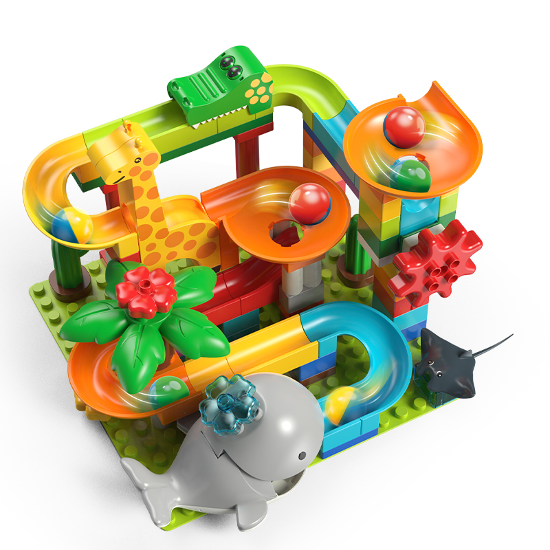 Feelo - Whale Slide Run Building Block Set - Multicolor - 97 Pcs
