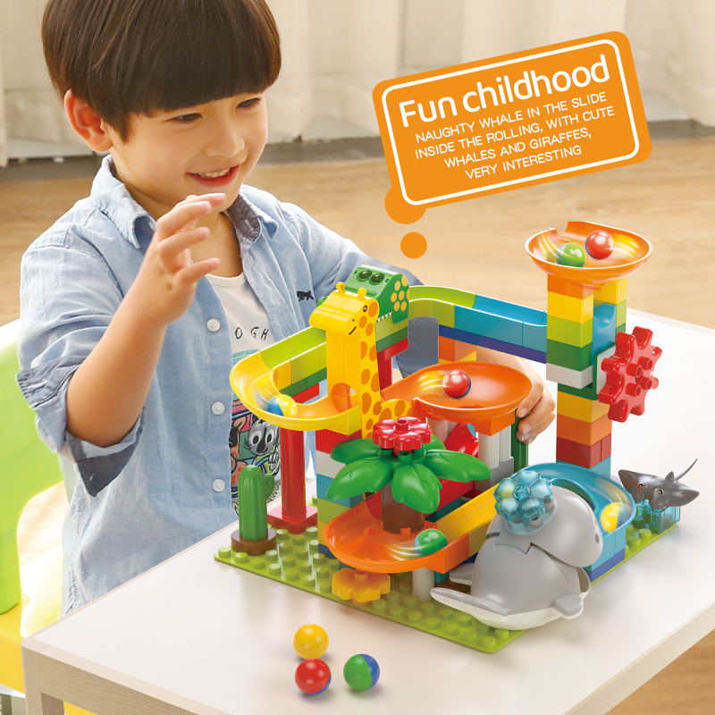 Feelo - Whale Slide Run Building Block Set - Multicolor - 97 Pcs