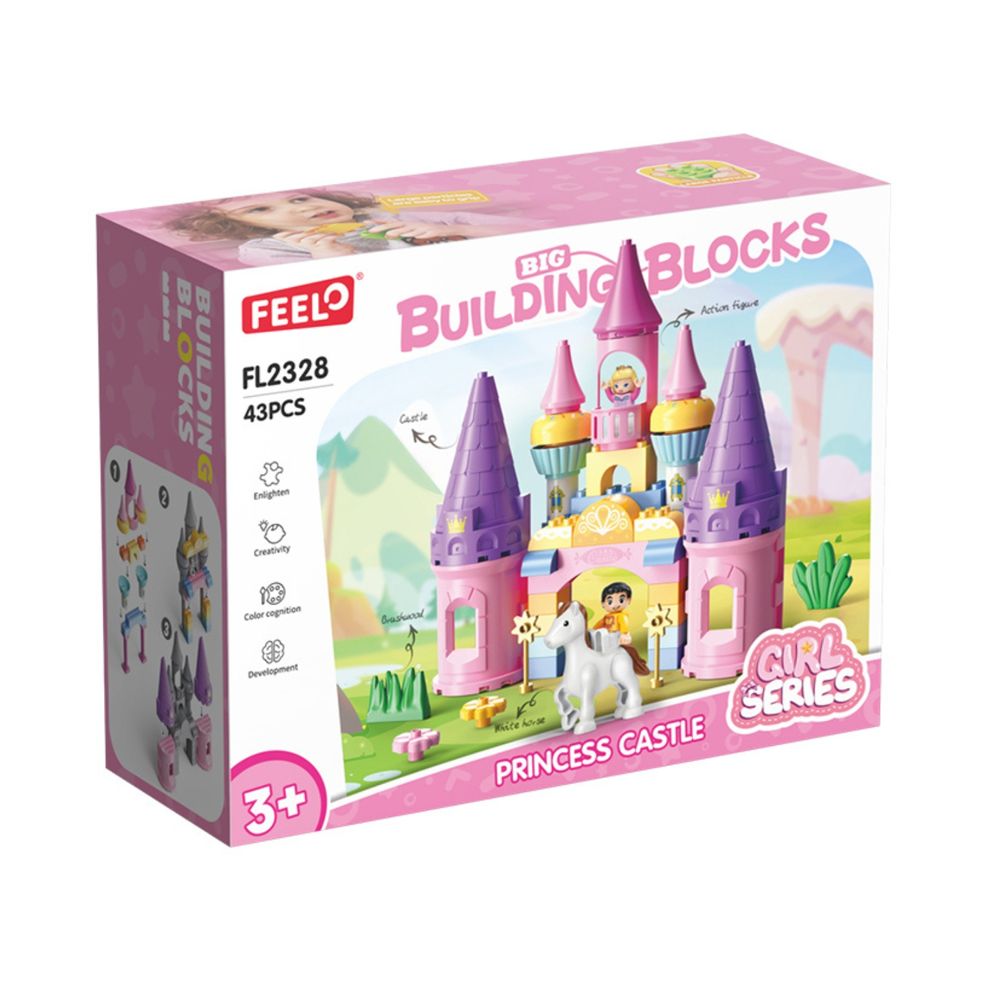 Feelo - Girl Series Princess Castle Big Building Block Set - Multicolor - 43 Pcs