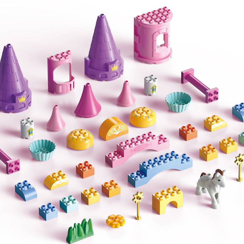 Feelo - Girl Series Princess Castle Big Building Block Set - Multicolor - 43 Pcs