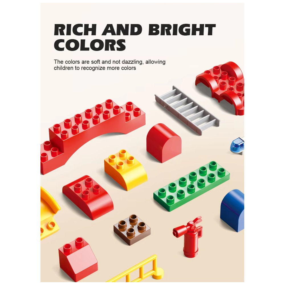 Feelo - Kids Percussion Piano Slide Building Blocks Set - 109 Pc Set