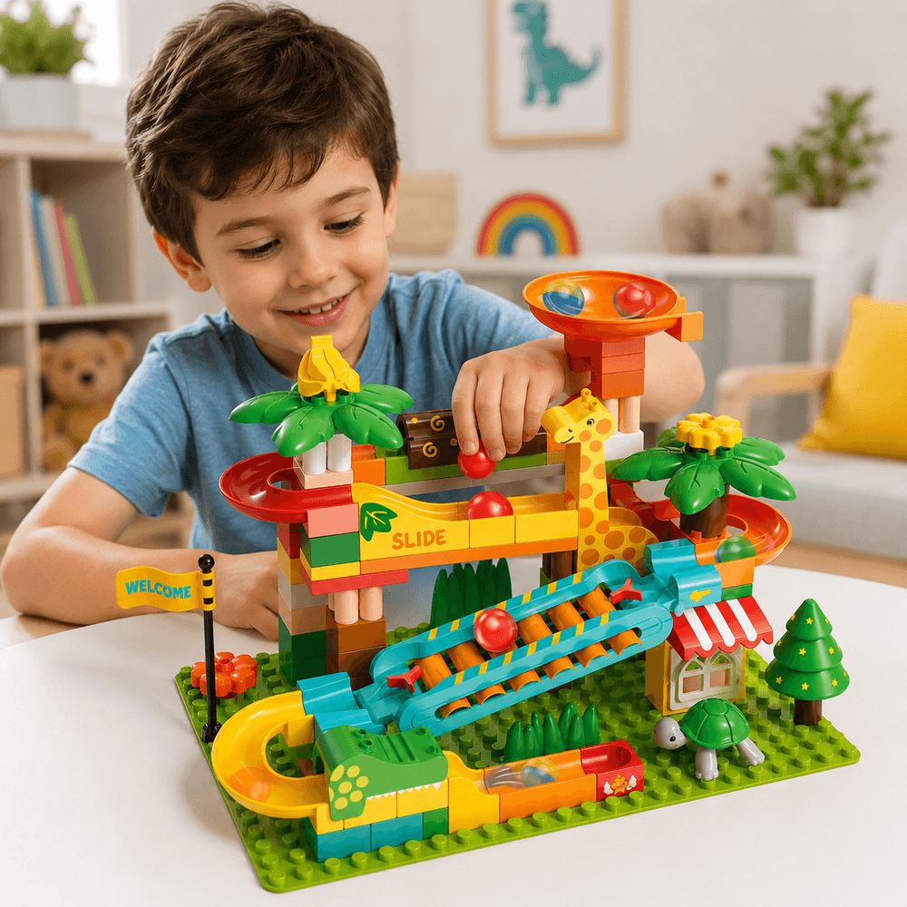Feelo - Kids Percussion Piano Slide Building Blocks Set - 109 Pc Set