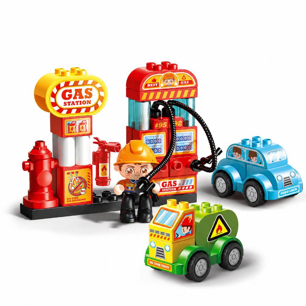Feelo - Gas Station Building Blocks Set - 43 Pcs