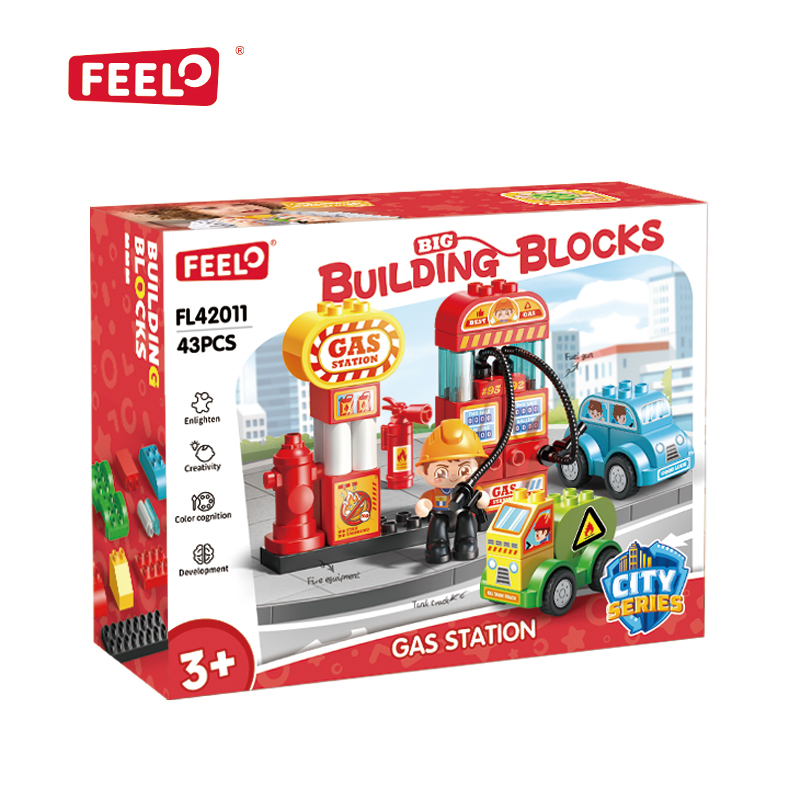 Feelo - Gas Station Building Blocks Set - 43 Pcs