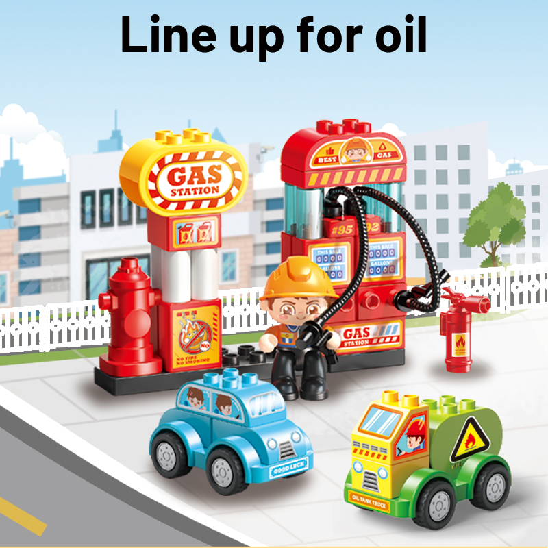 Feelo - Gas Station Building Blocks Set - 43 Pcs
