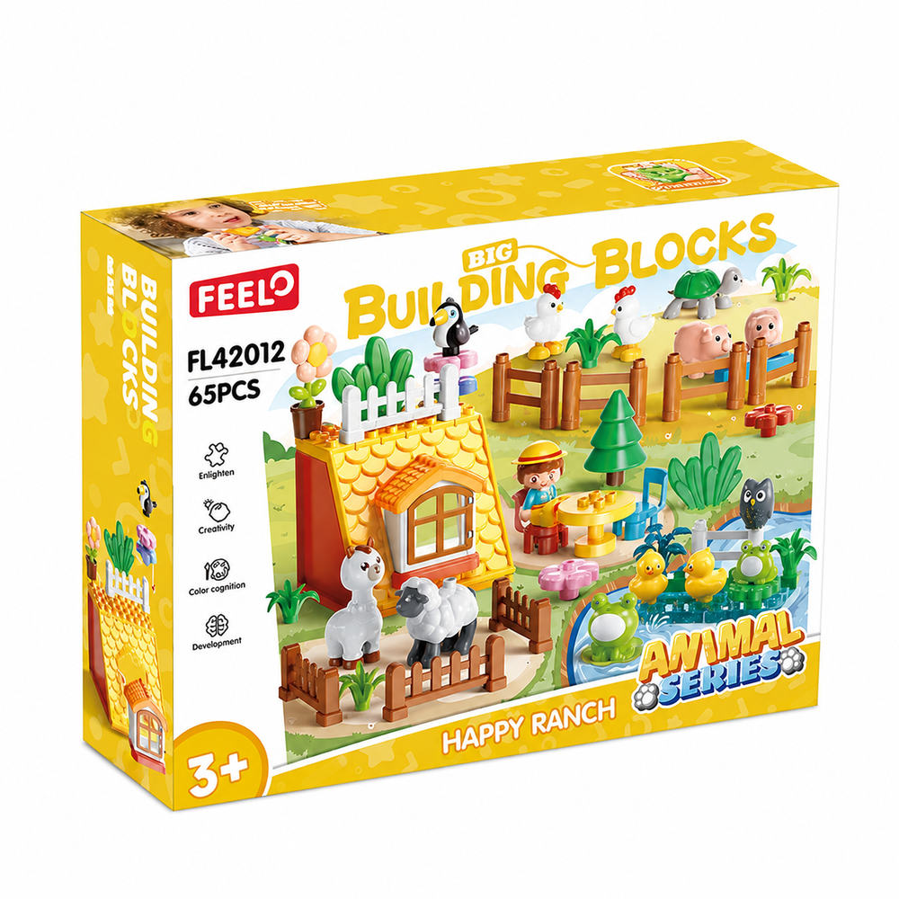Feelo - Happy Ranch Building Blocks Set - 65 Pcs