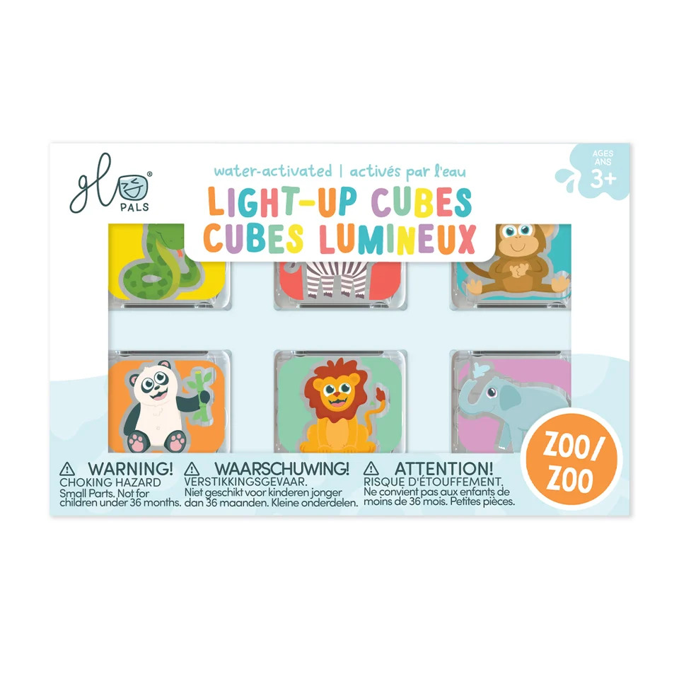 Glo Pals - Zoo Crew Light-Up Cubes - 6 Pc Set