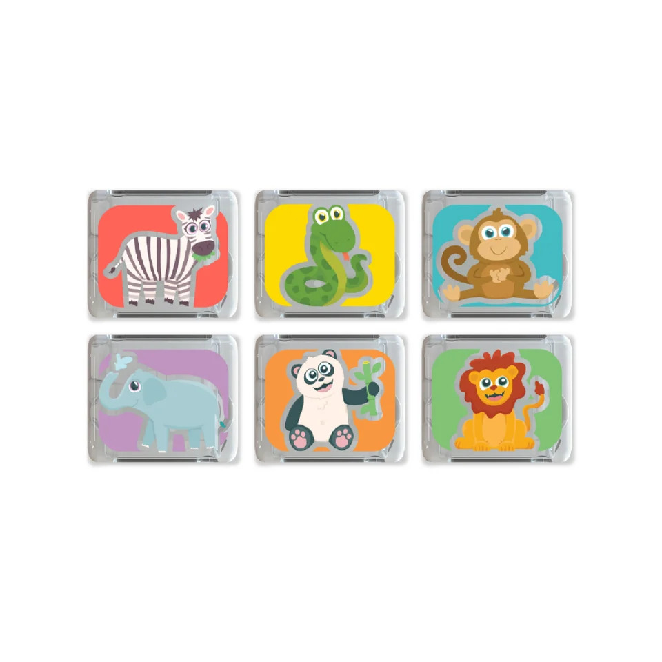 Glo Pals - Zoo Crew Light-Up Cubes - 6 Pc Set