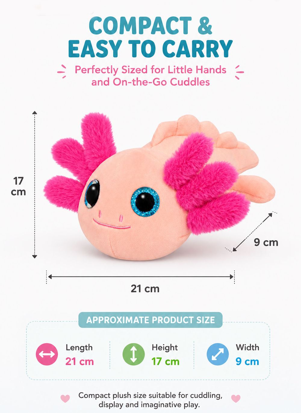 Wild Planet - Orbys Axolotl Plush Toy - 7-inch