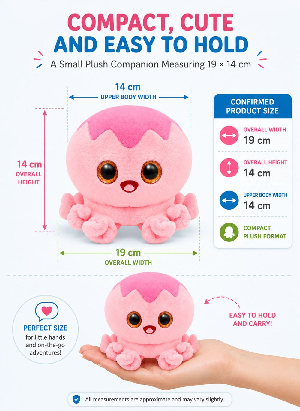 Wild Planet - Orbys Pink Jellyfish Plush Toy - 6-inch